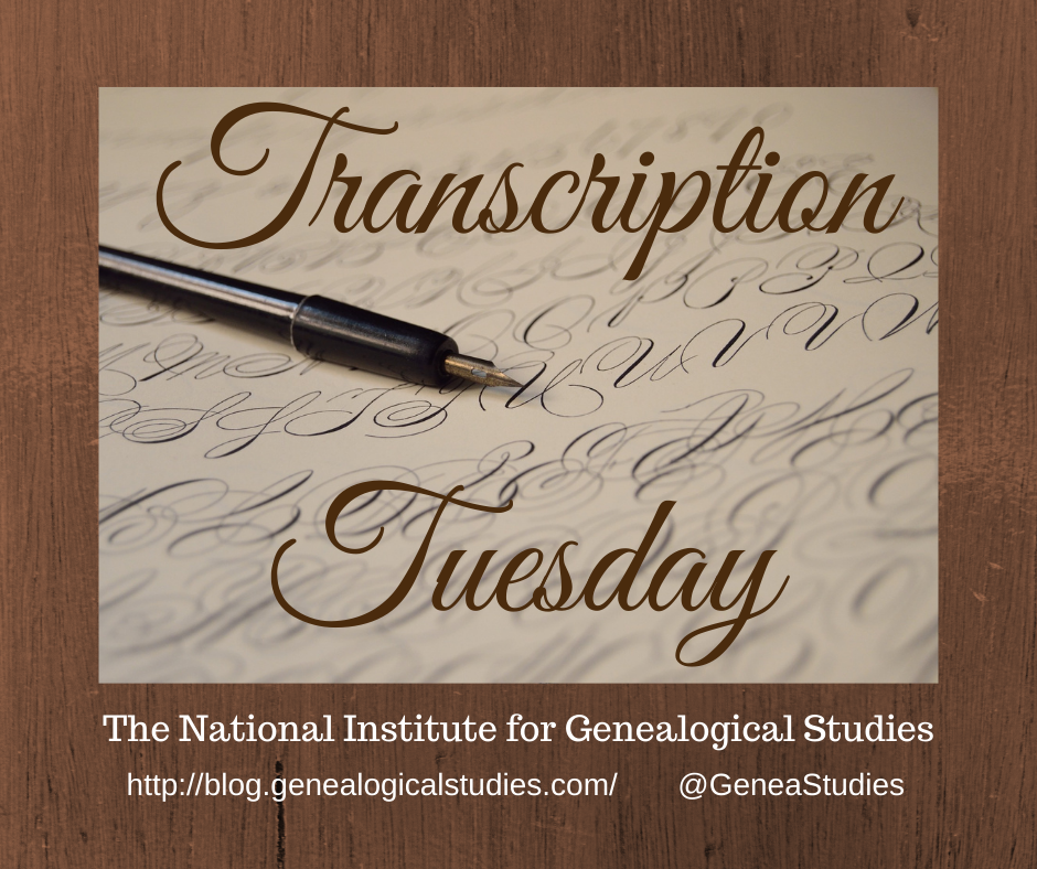 Transcription Tuesday – German Handwriting