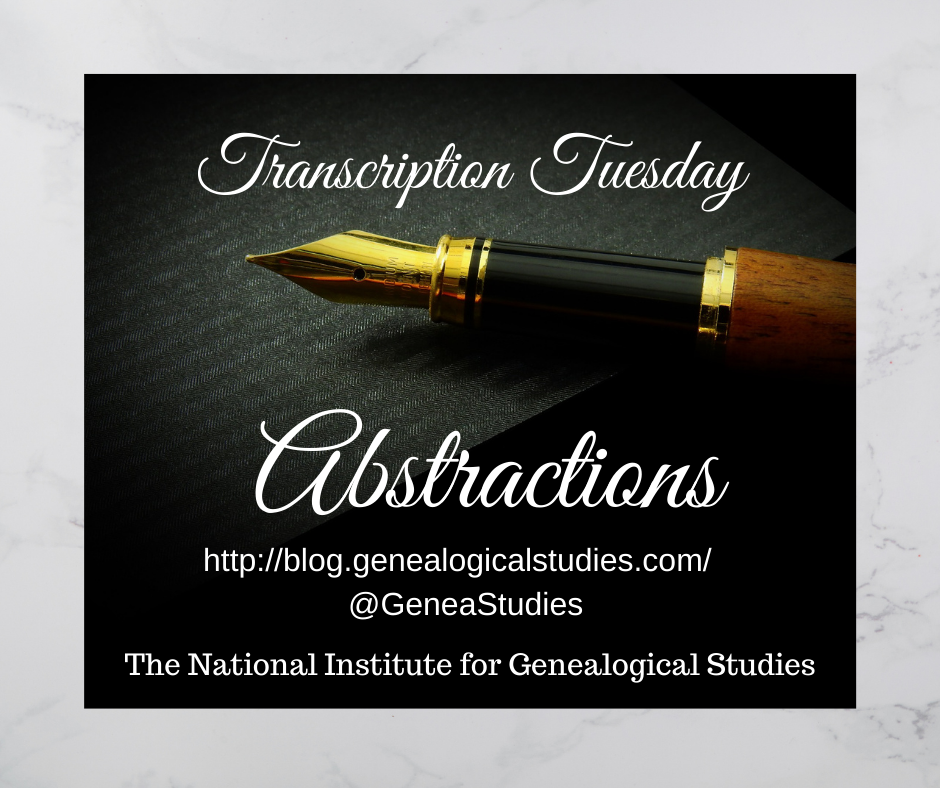 Transcription Tuesday – Abstractions