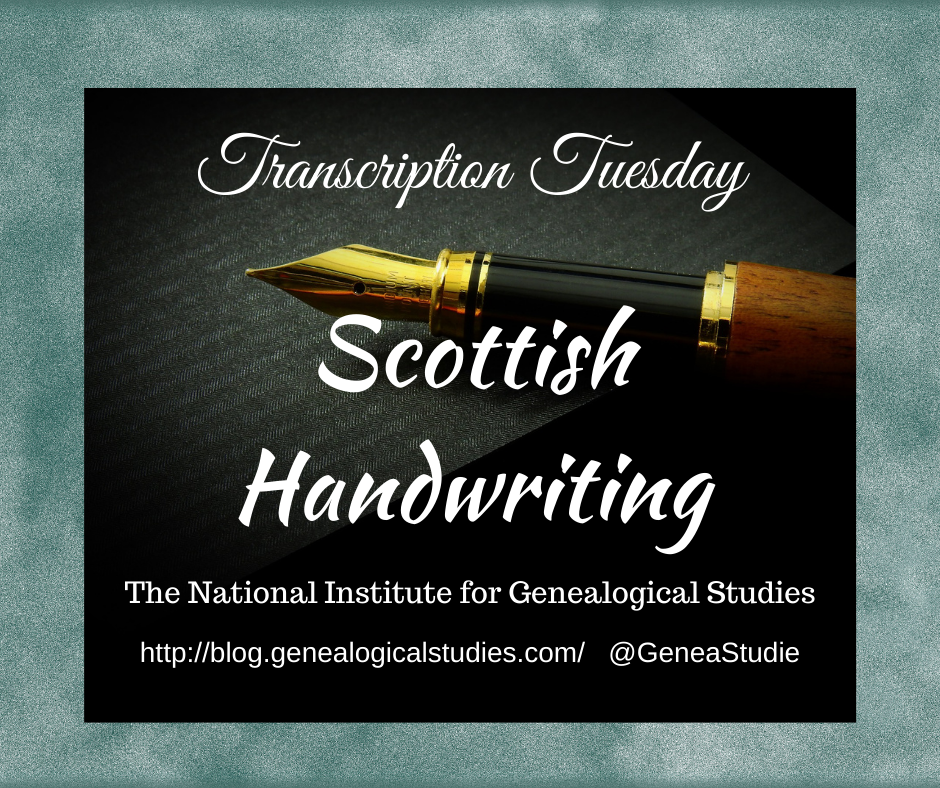 Transcription Tuesday – Scottish Handwriting