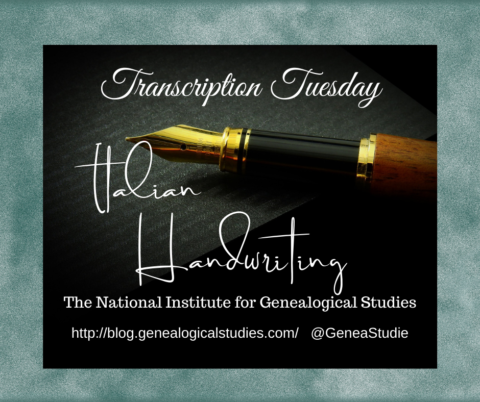 Transcription Tuesday – Indexing Project