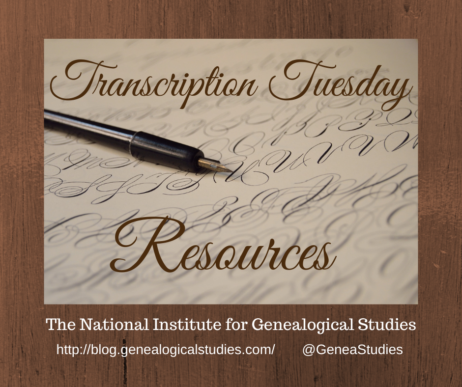 Transcription Tuesday – Resources