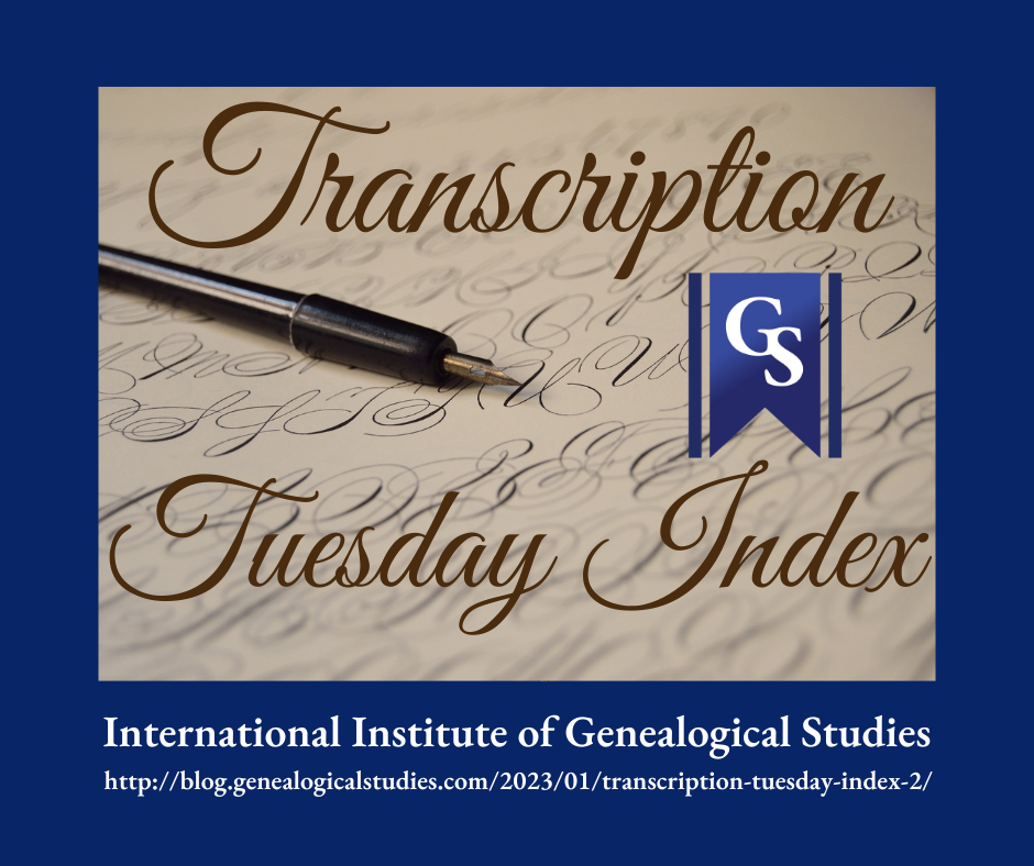 Transcription Tuesday Index